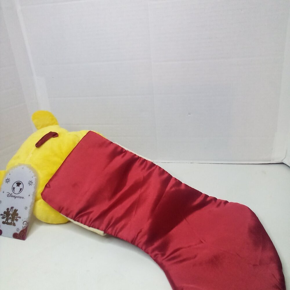 Disney Store Pooh Stocking Plush Head Satin Stocking Christmas Holiday NWT - Picture 15 of 15